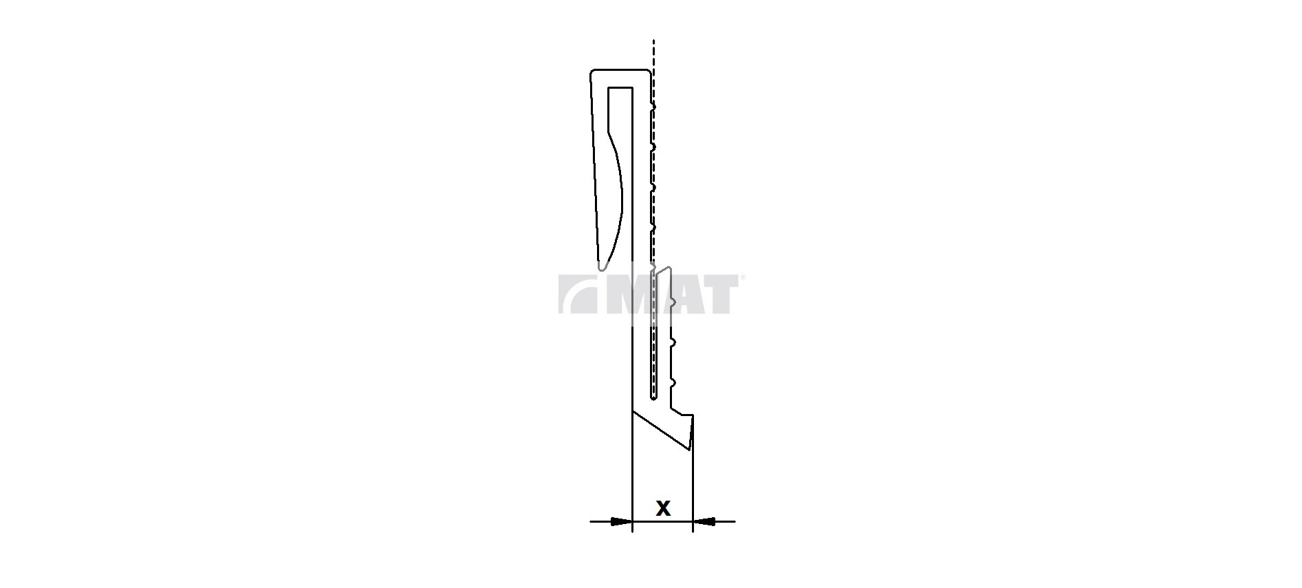 PVC clip on profile for Al starting set, code D/40.1 and D/41.1